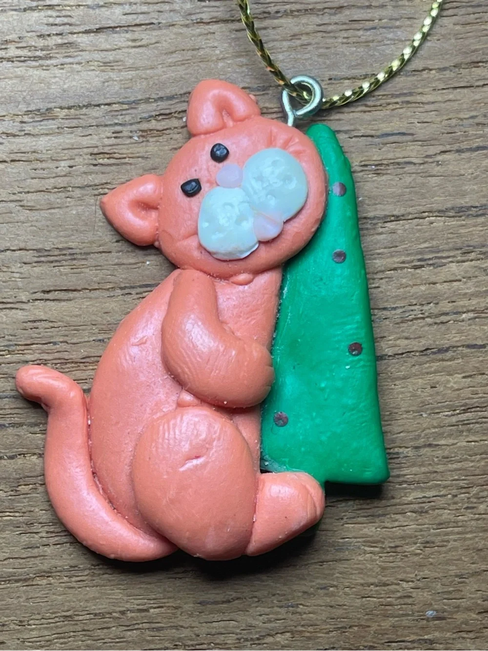 Vintage Polymer Clay Cat Dog Christmas Ornaments Lot Miniature Holiday Decor 4pc